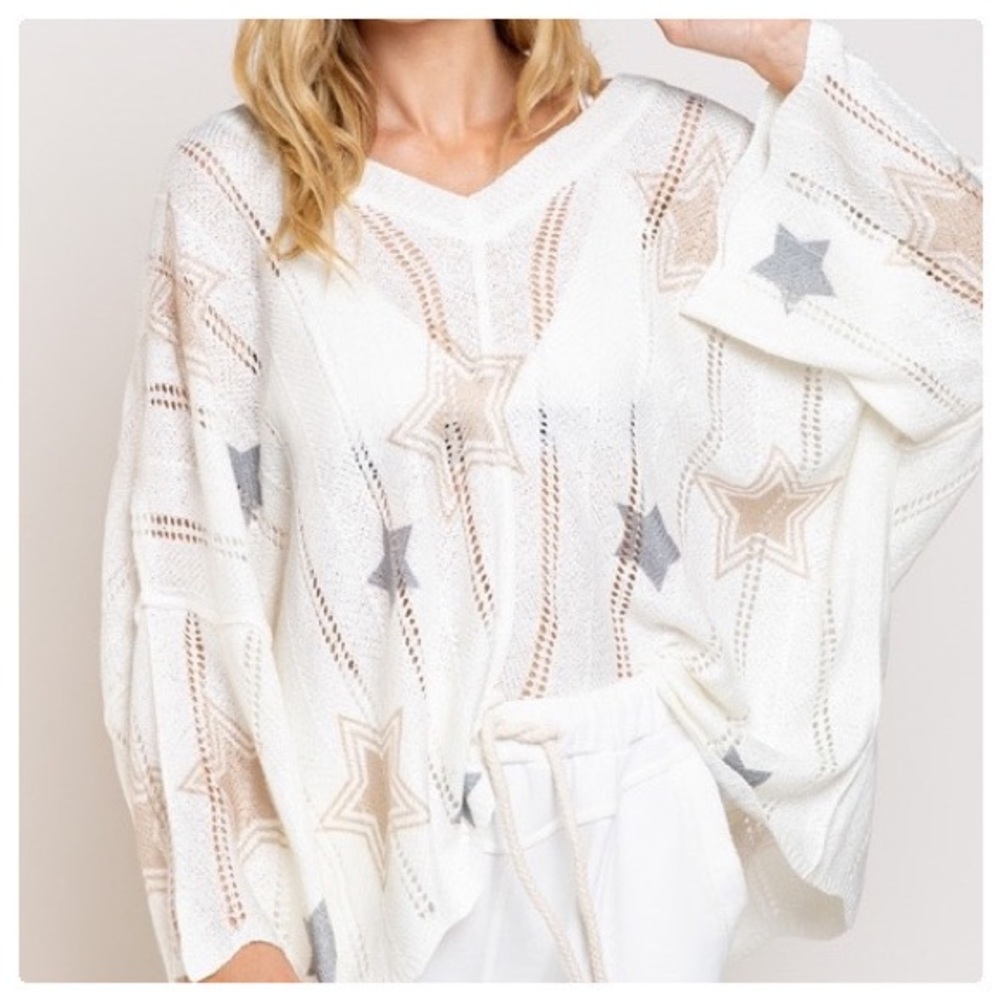 POL Color in Stars Spring Sweater Top - Picture 5 of 16